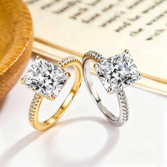 Ice Flower Cut Moissanite Light Luxury High-grade Sugar Couple Temperament Ring