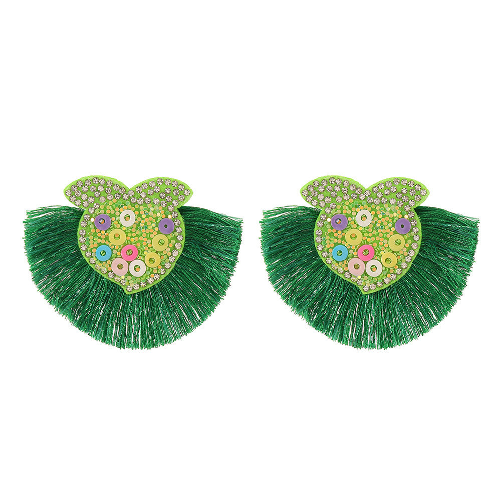 Childlike Heart Reflective Sequins Peach Nightclub Catwalk Super Shiny Ear Earrings