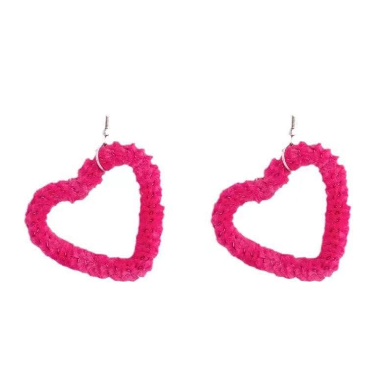 Dopamine Ear Clip Heart-shaped Exaggerated Barbie Earrings