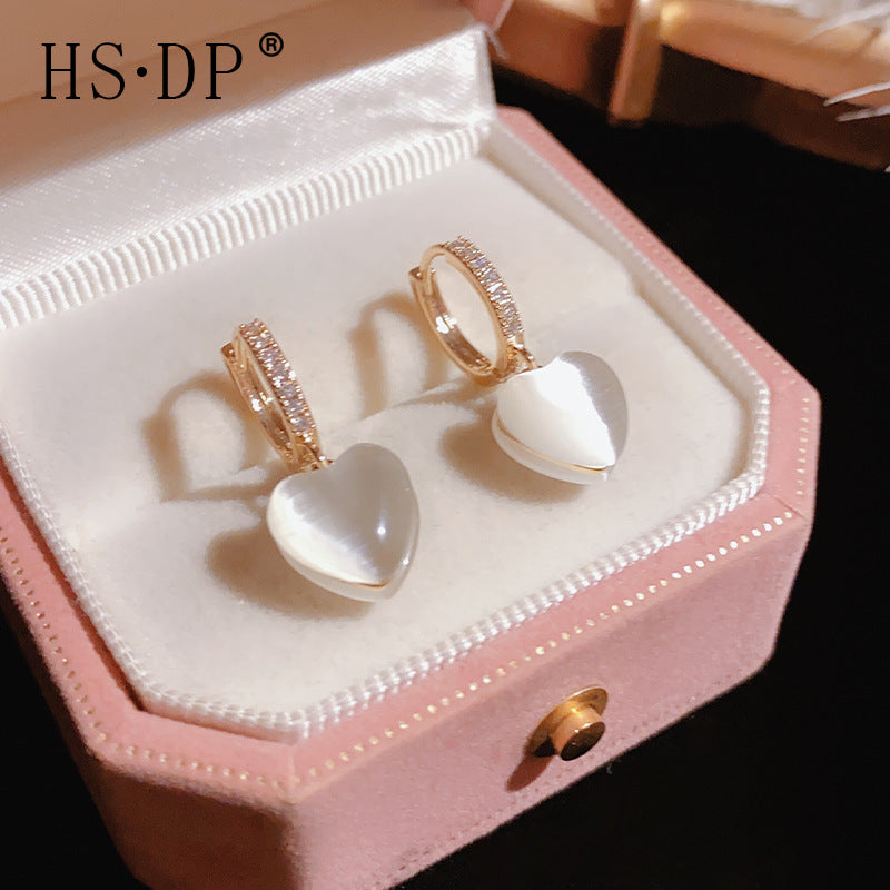 Women's Opal Love Clip High Sense Niche Design Ear Buckle