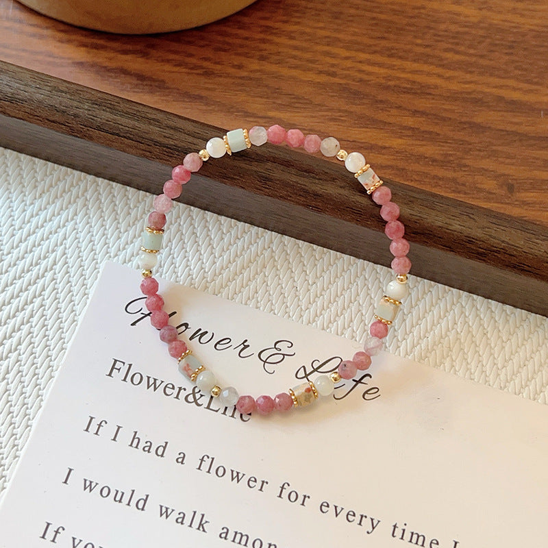 Natural Stone Crystal String Beads Style Design Dopamine Bracelet