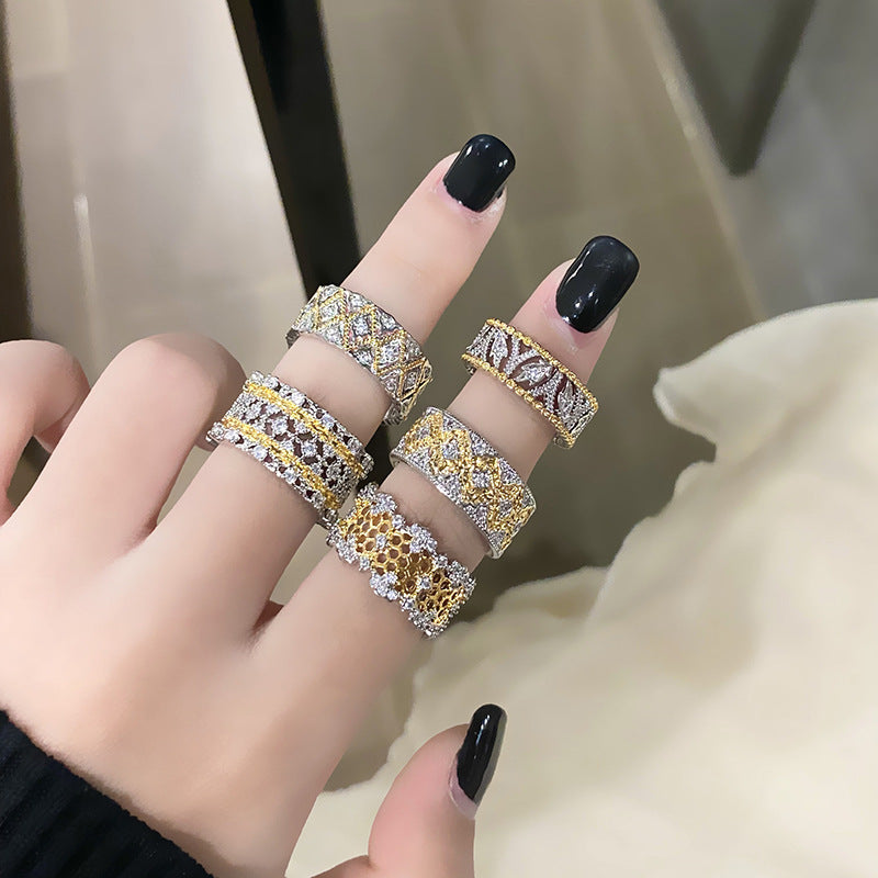 Light Luxury French Lace Series Female Design Rings