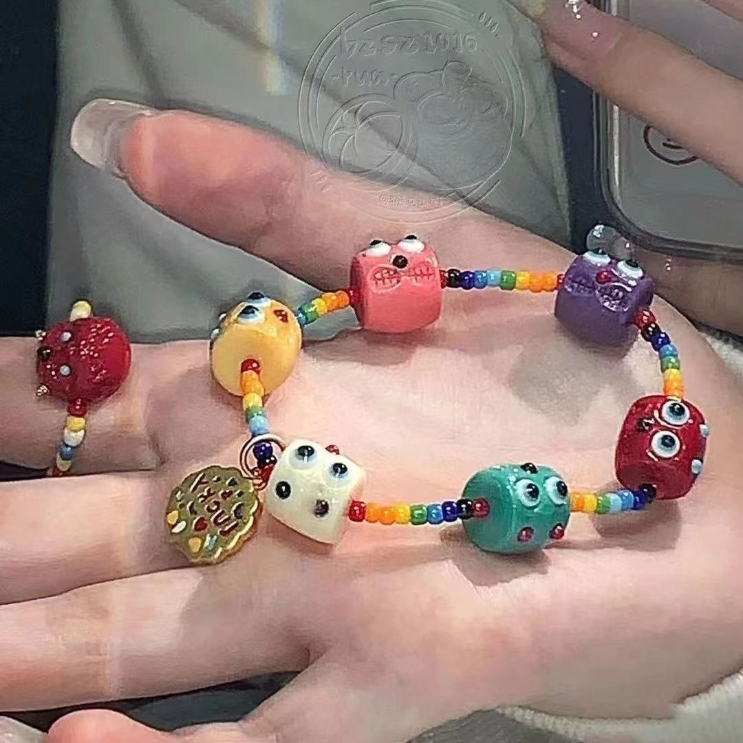 Cute Little Monster Strawberry Colorful Beaded Bracelets