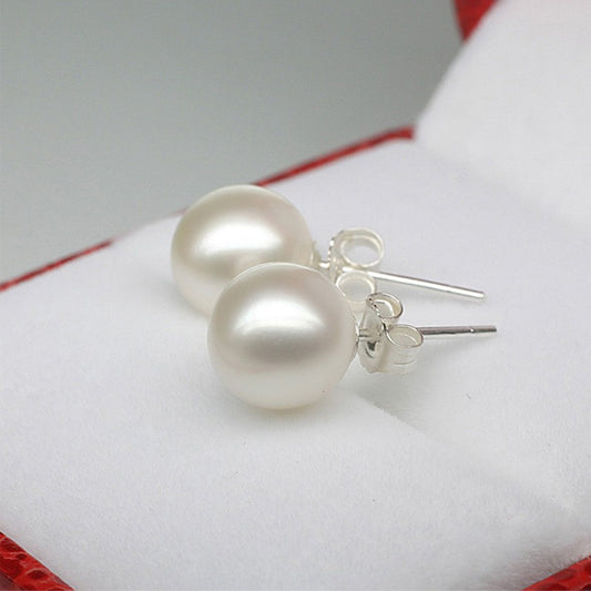 Women's Shell Pearls Auricular Needle Sier-plated Ear Rings