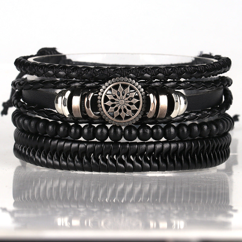 Women's & Men's Ornament Simple Hand Woven Rope Leather Bracelets