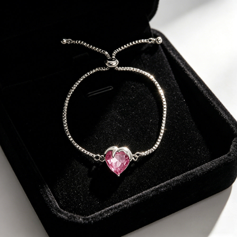 Heart Bow Tie Sweet Girly Style Special Interest Light Luxury Bracelet