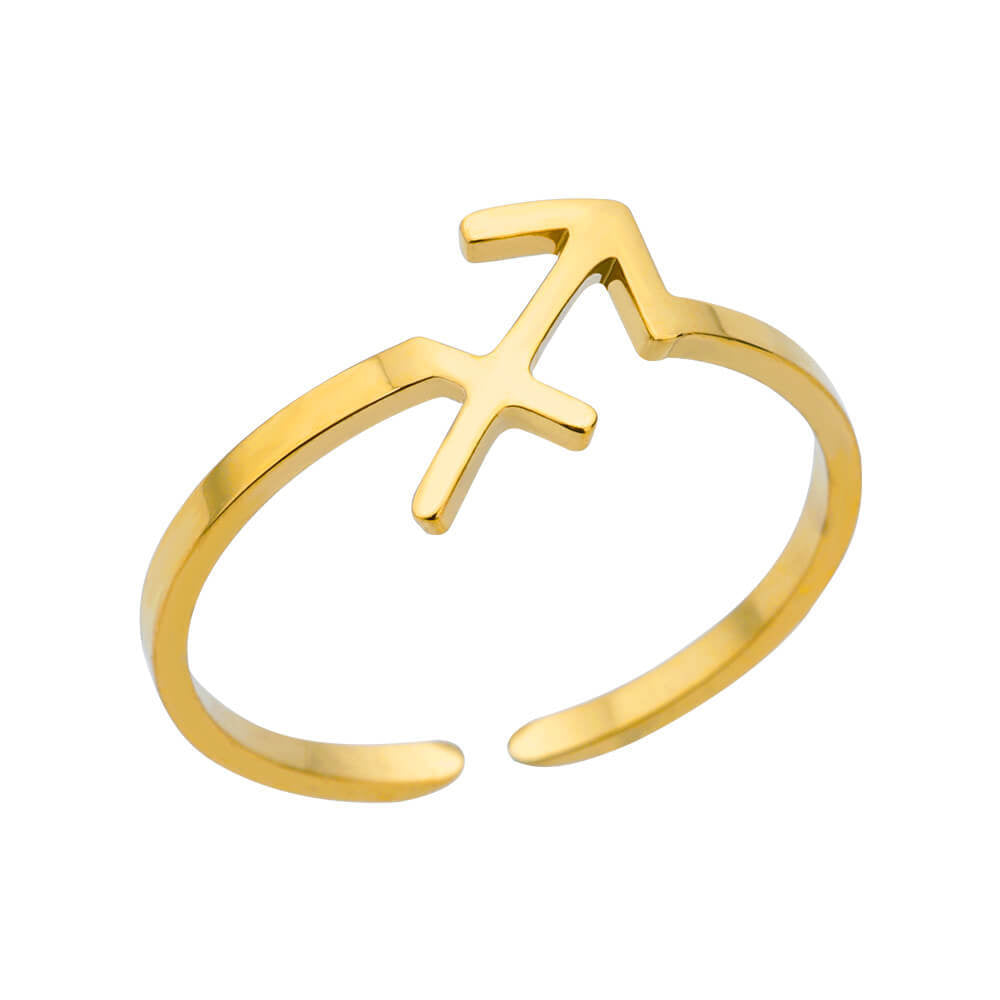 Steel Constellation Twee Symbol Birthstone Open Rings