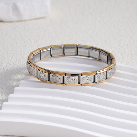 Innovative Classic Module Gold-plated Pattern Stainless Bracelets