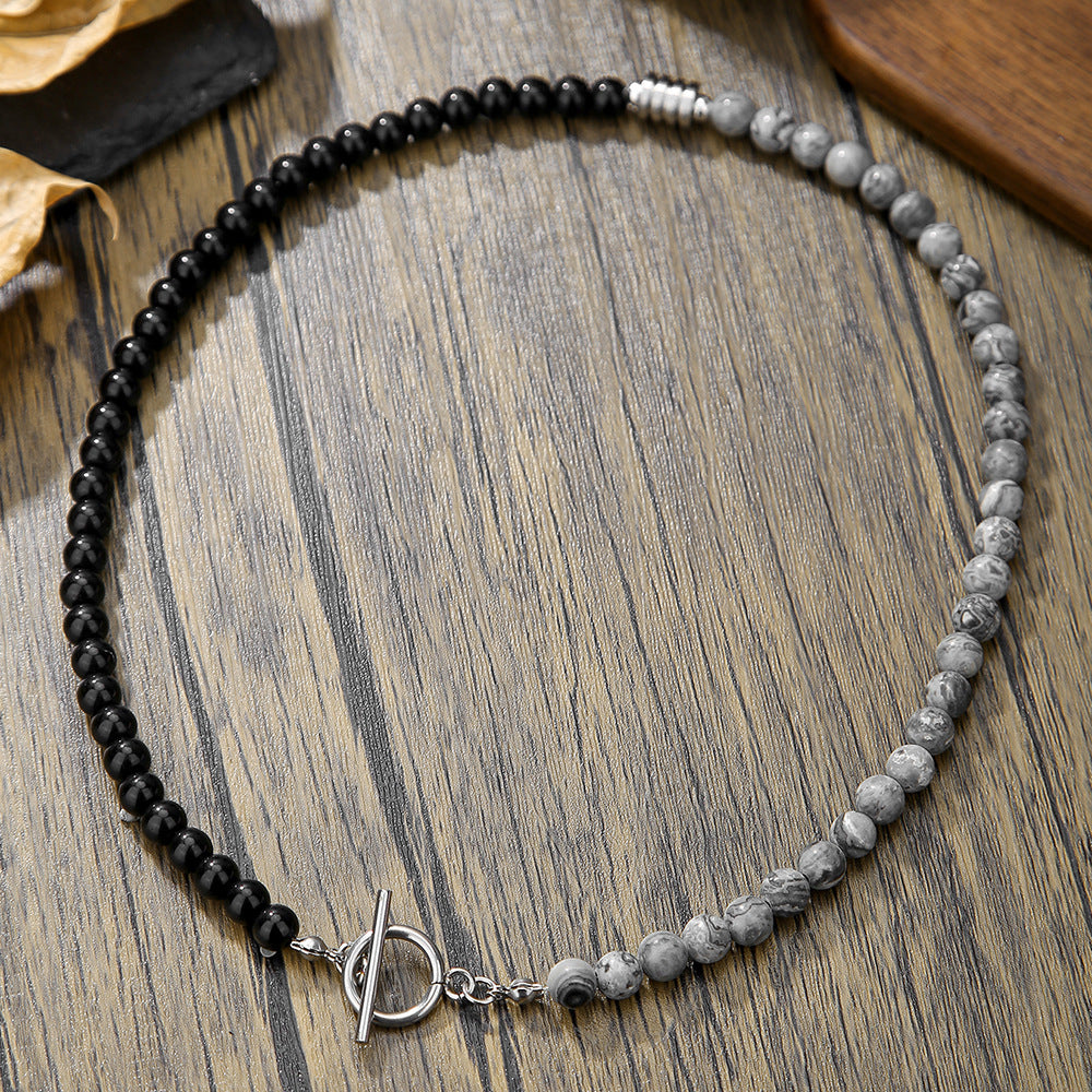 Men's Fashion Punk Frosted Stone Chain Combination Bracelets