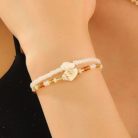 Hand-woven Colorful Beads Stringed Shell Conch Summer Bracelet