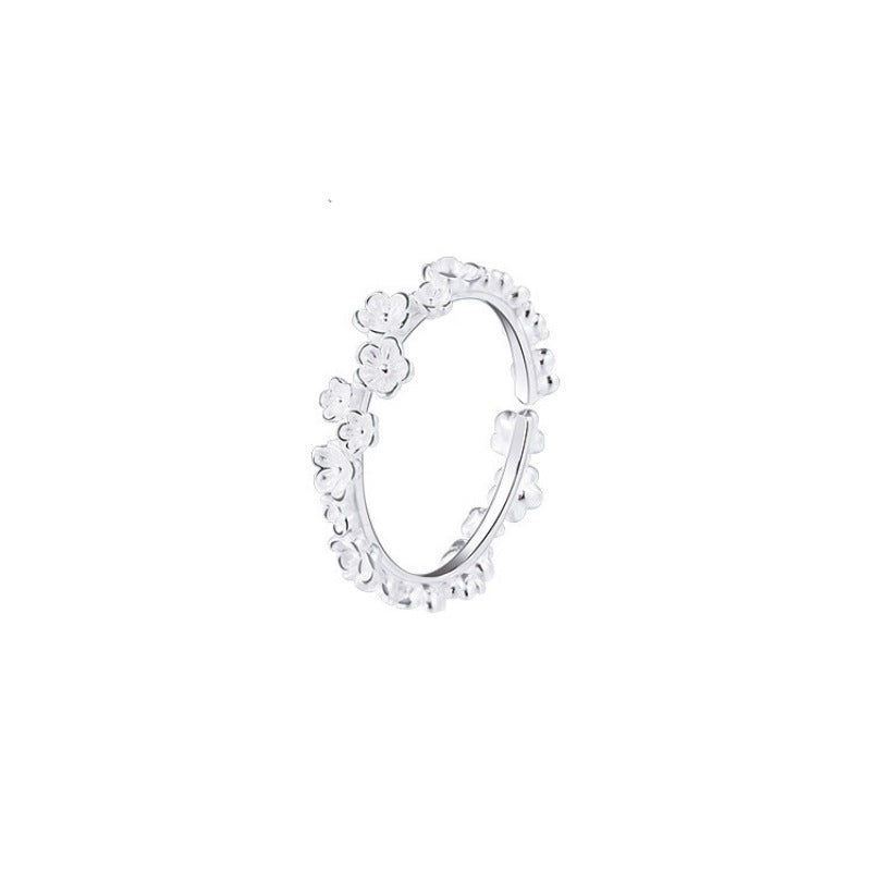 Light Luxury High-grade Korean Sweet Dignified Flowers Forefinger Rings