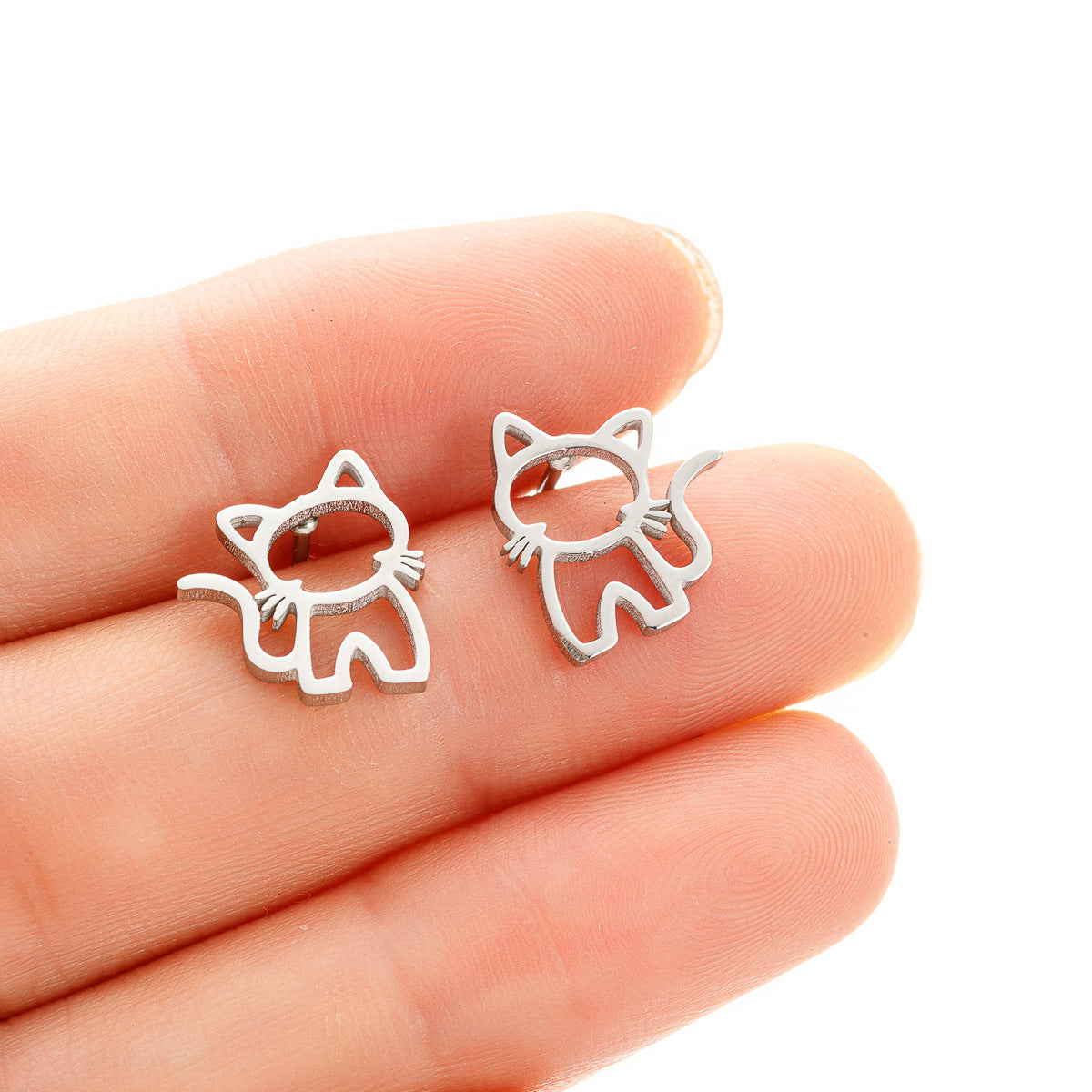 Cute Cartoon Kitty Sweet Simple Dopamine Earrings