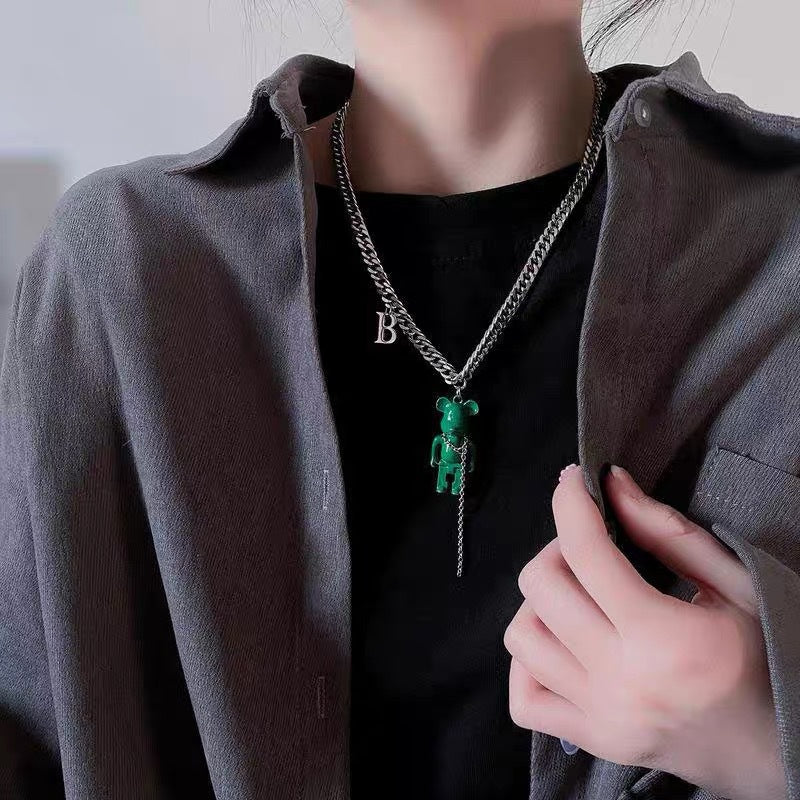 Bear Sweater Chain Female Long Design Necklaces