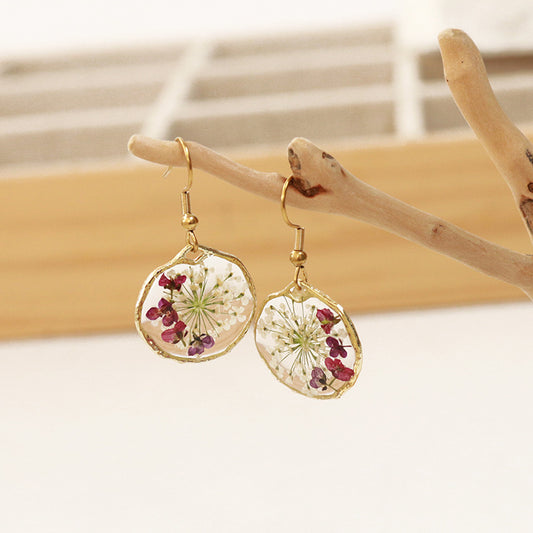 Irregular Round Sweet Alyssum Real Flower Rings