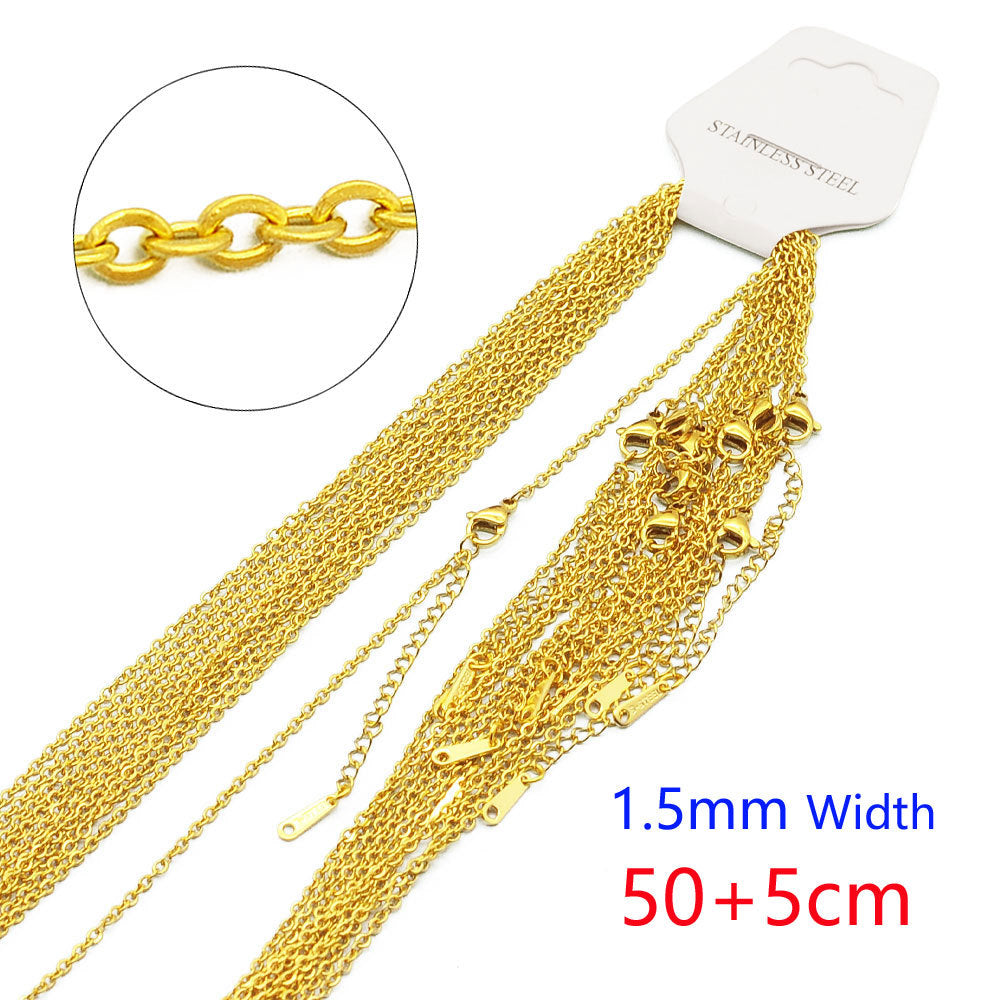 Chain Flat Cross Ornament Choker Side Necklaces