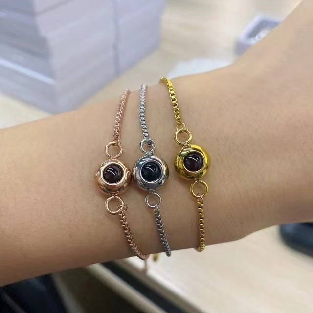 Steel Language Love You Braided Rope Projection Bracelet