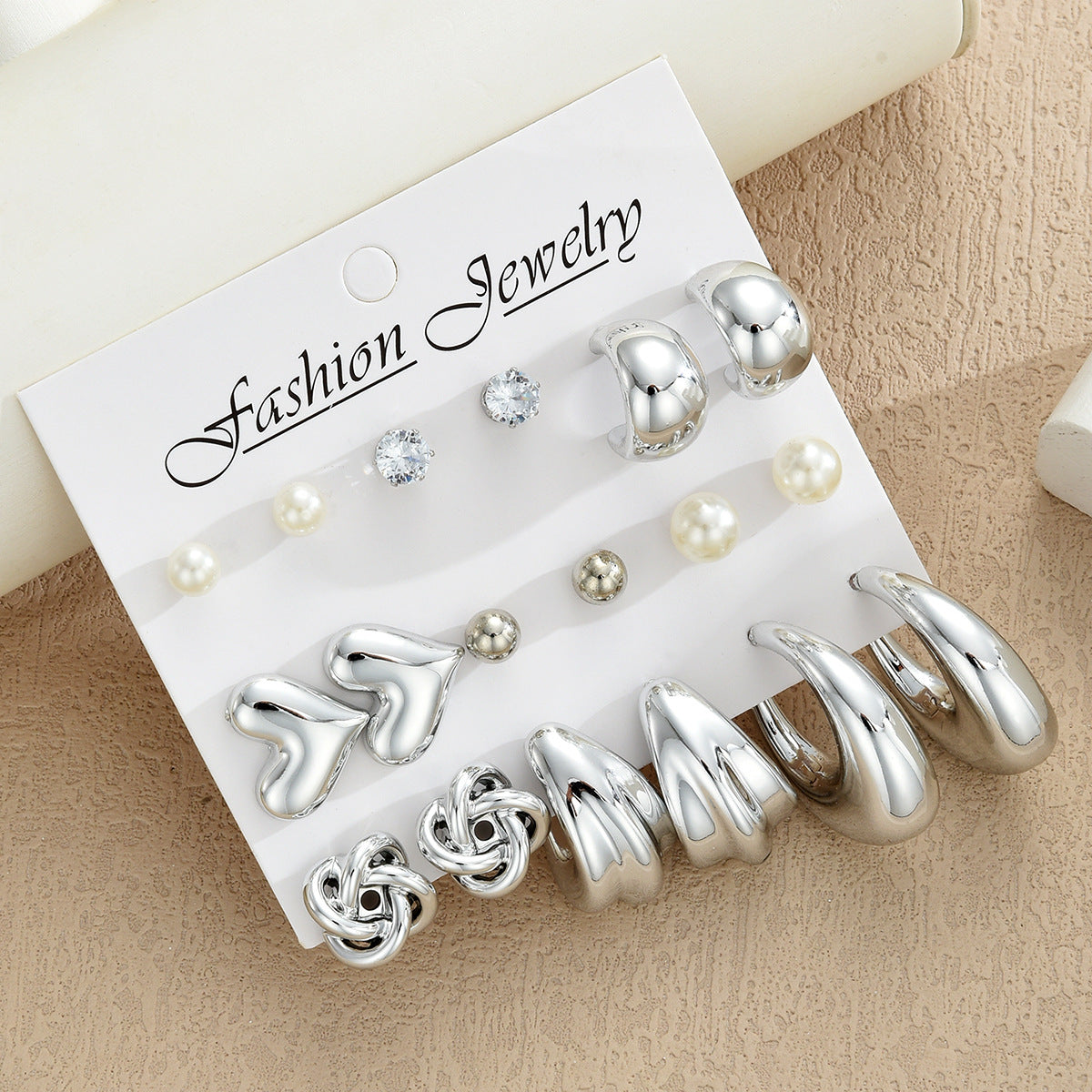 Women's Exaggerated Hollow Heart Flower Alloy Geometric Earrings