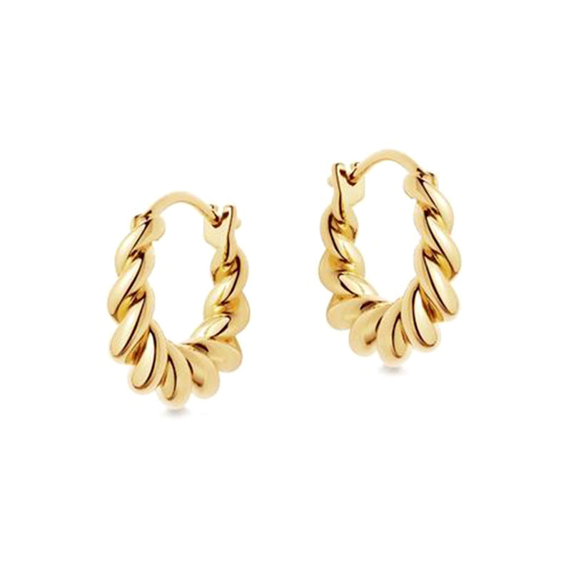 Sier Needle Light Luxury Geometric Inlaid Zircon Ear Simple Fashion Earrings