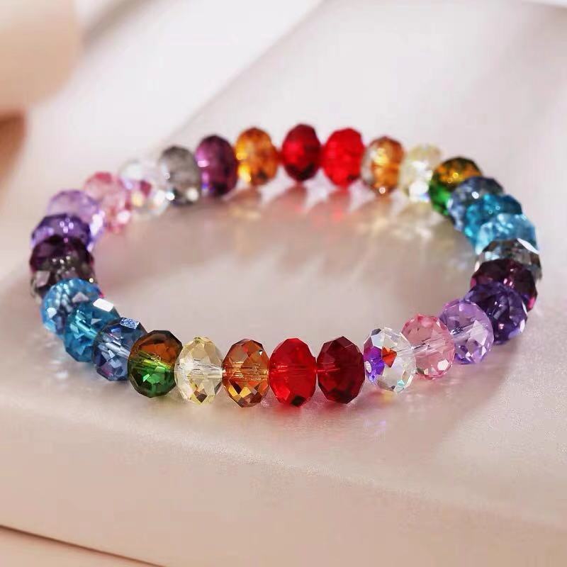Women's Handmade Glass For Crystal Colored Beaded Bracelet