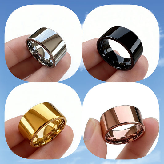 Men's Fashion Simple Titanium Steel Personalized High-grade Flat Ring