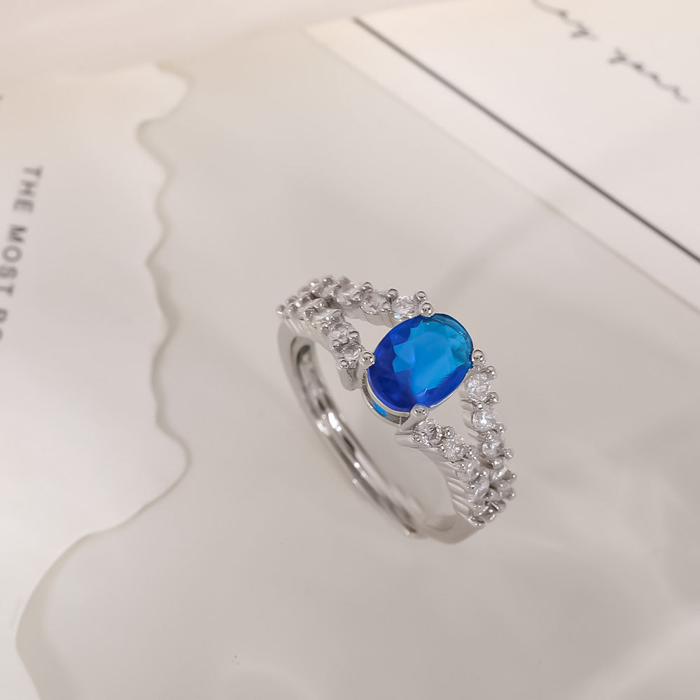 Women's Open-end Zircon Fashionable Classy Simple Cold Feeling Goddess Rings