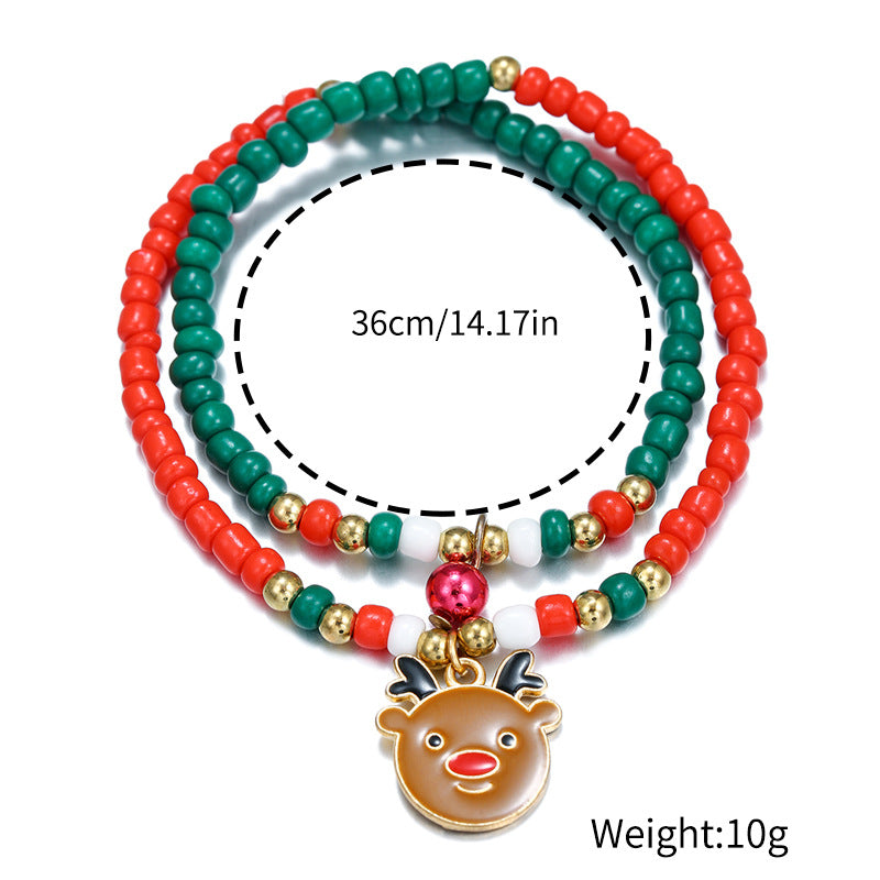 Christmas Carrying Strap Micro Glass Bead Bracelets