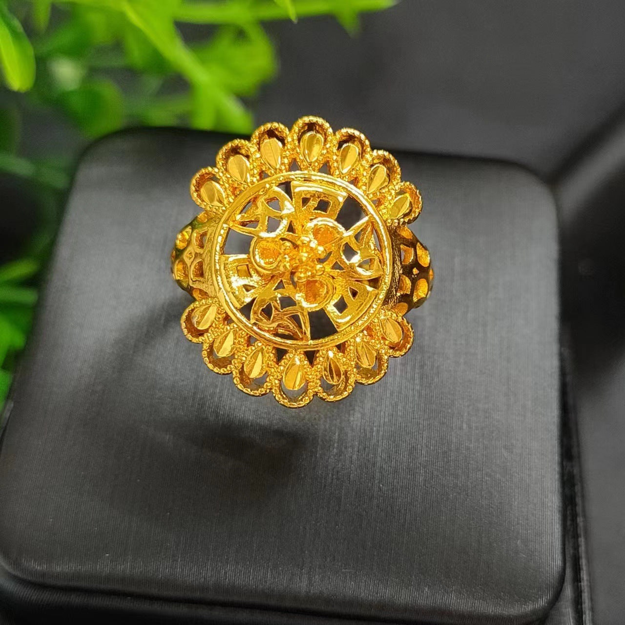 Women's Gold-plated Wheat Index Finger Does Not Fade Design Copper Ring
