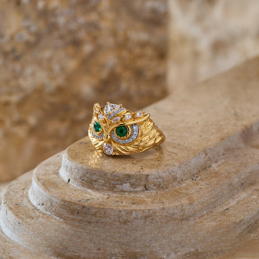 Exquisite Animal Owl Female Closed Mouth Light Luxury Minority Rings