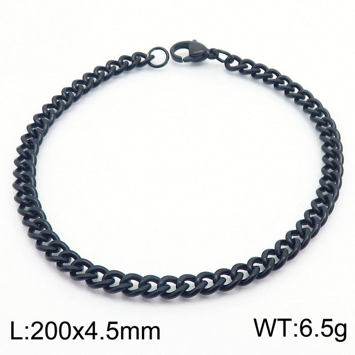 Men's Fashion Side Flat Chain Stainless Steel Bracelets