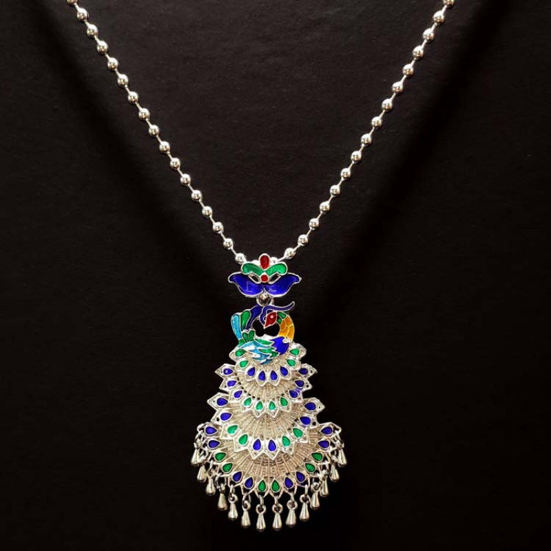 Peacock Sweater Chain Ethnic Style Artistic Exaggerated Necklaces