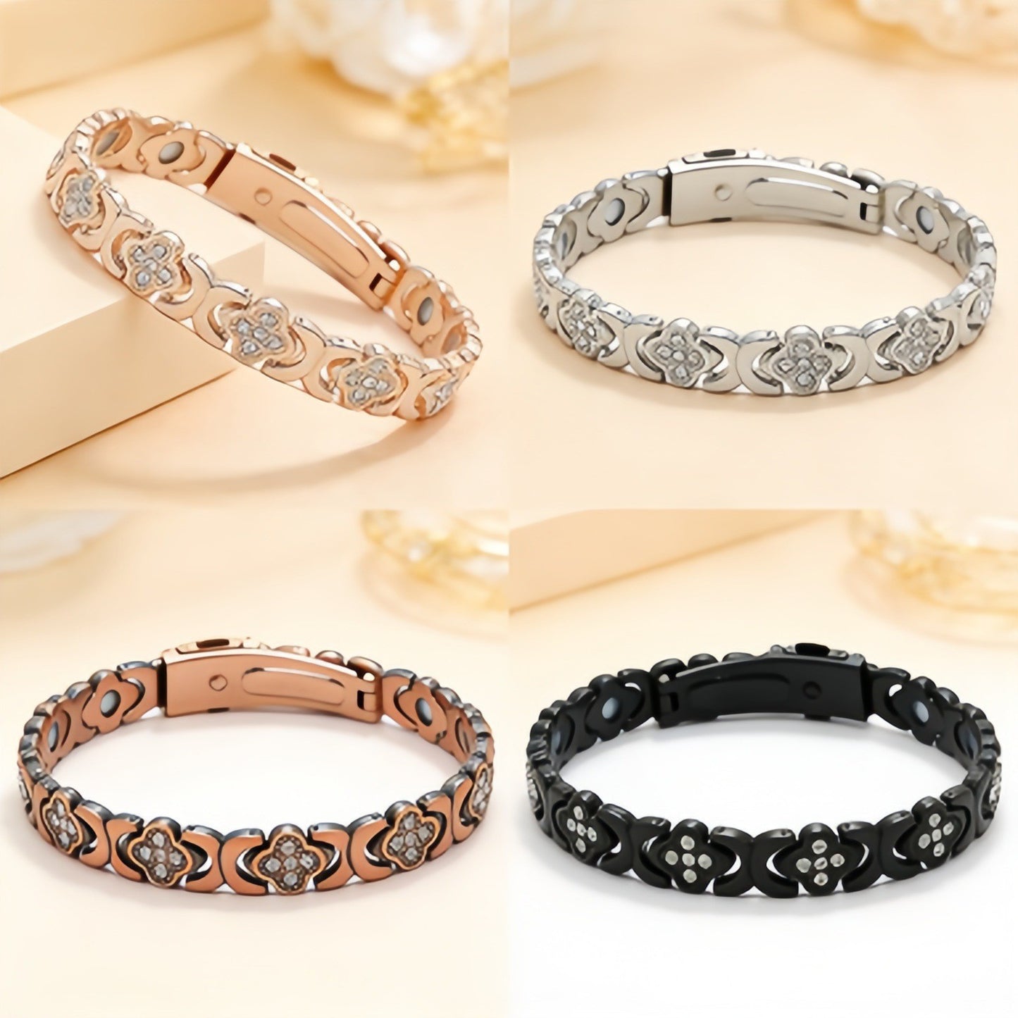 Women's Luxury Fashion Diamond Single Row Four Bracelet