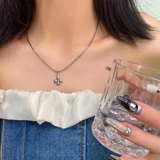 Women's Titanium Steel No Fading Cross Clavicle Chain Necklace
