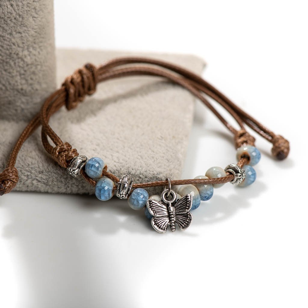 Artistic Idyllic Woven Butterfly Ceramic Female Bracelets