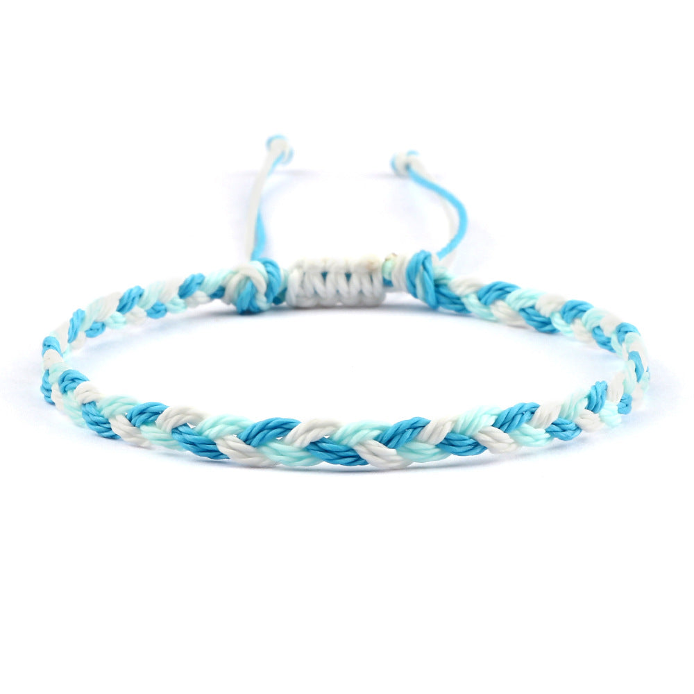 Creative Twist Weave Taiwanese Wax Handmade Hand Unisex Twin Bracelet