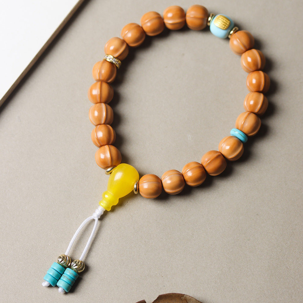 Monkey Head Walnut Glossy Love Fart Peach Single Bracelets