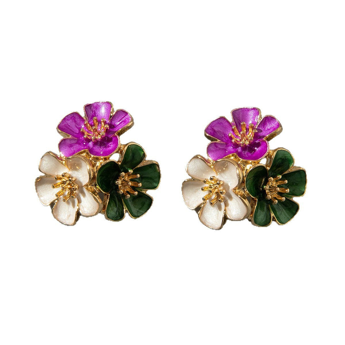 Women's Metal Glaze Flowers Fresh Vacation Style Rings