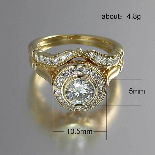 Ornament Golden Exquisite Full Diamond Set Simple Rings