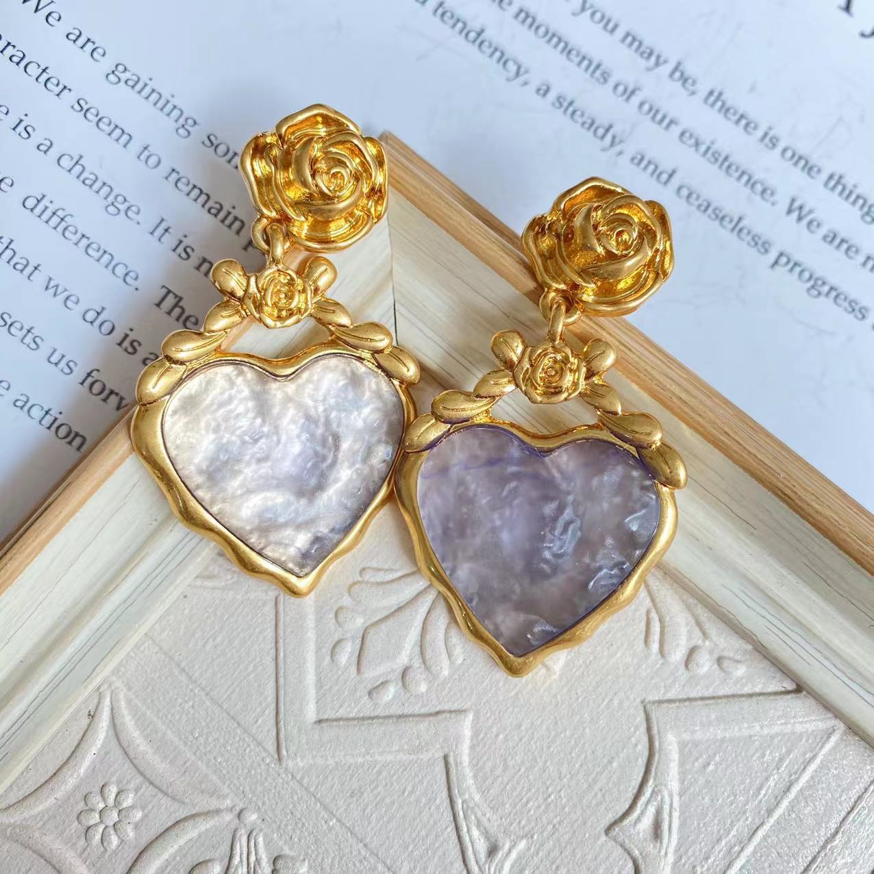 Heart Magic Color Polarized Simple Rose Fresh Stud Earrings