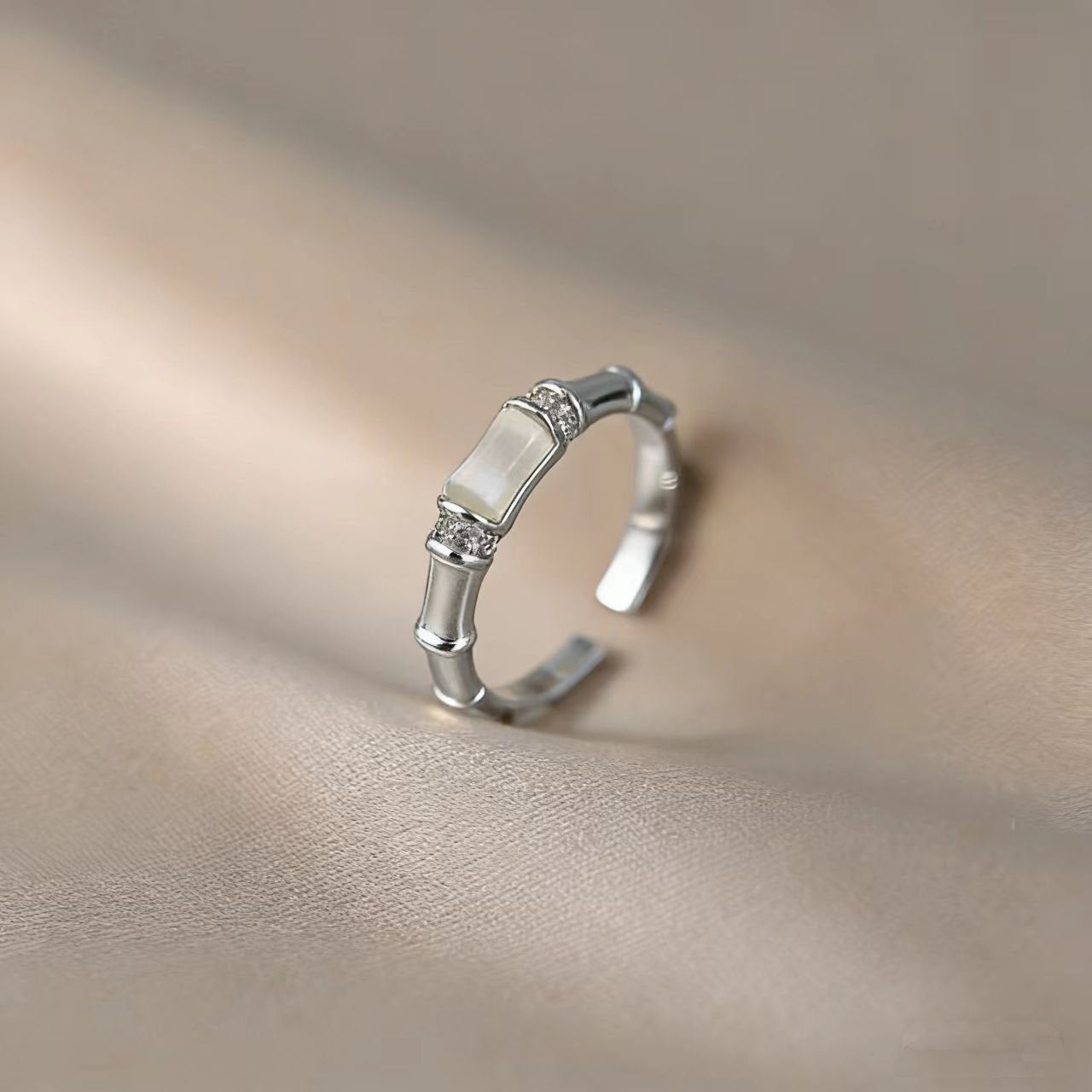 High Sense Opal Chalcedony Female Graceful Fashionable National Adjustable Opening Ring