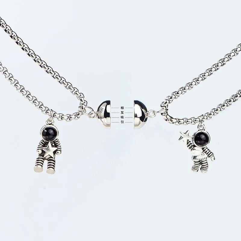 Women's & Men's Magnet Astronaut One Pair Niche Valentine's Necklaces