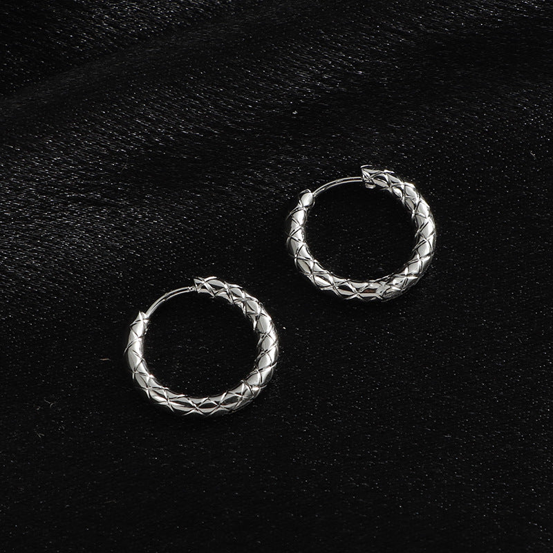 Clip Fashion Popular Knock Pattern Titanium Steel Ear Buckle