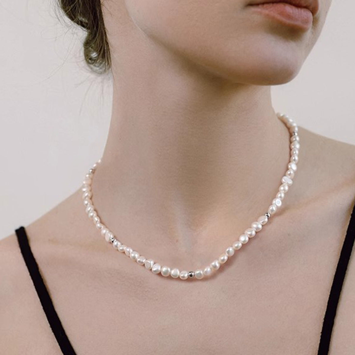 Women's Rice Grain Freshwater Pearl Simplicity Fashion Temperament Design Clavicle Chain Necklace