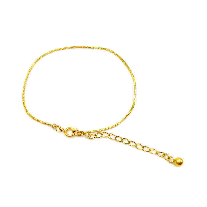 Steel Gold-plated Small Square Snake Anklet Bracelets