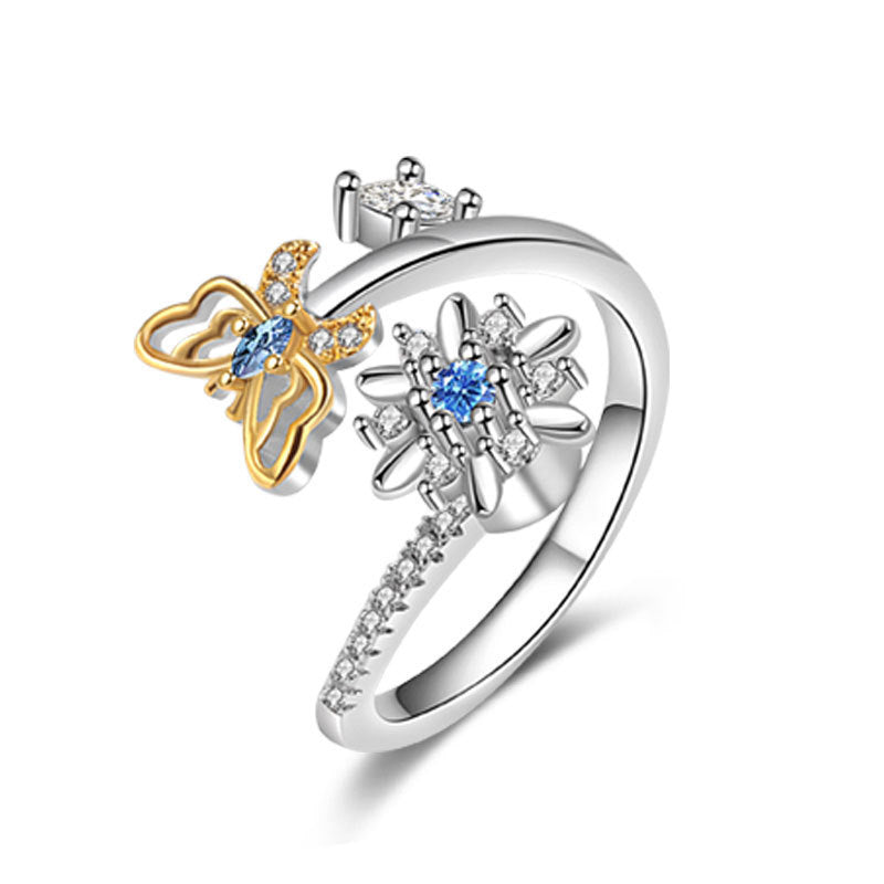 Rotatable Butterfly Female Cold Wind Niche Opening Ring