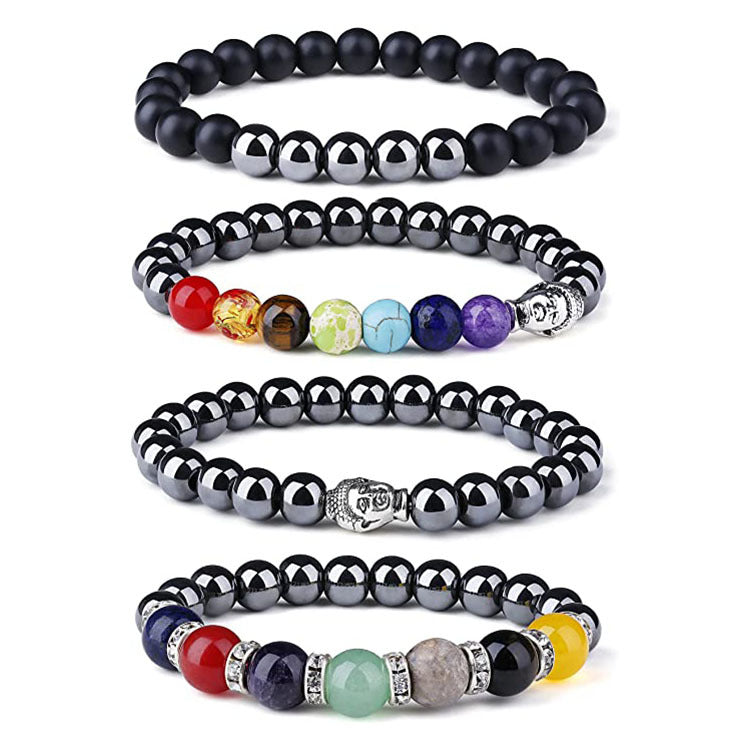 Colorful Pulse Haematite Energy Magnet Yoga Bracelets