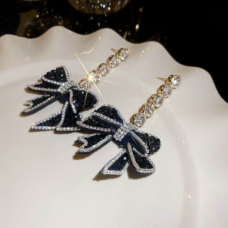 Zircon Butterfly Water Drop Ear Female Rings