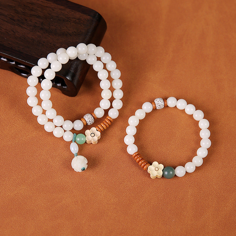White Jade Bodhi Root Phone Chain Lanyard Fresh Bracelet