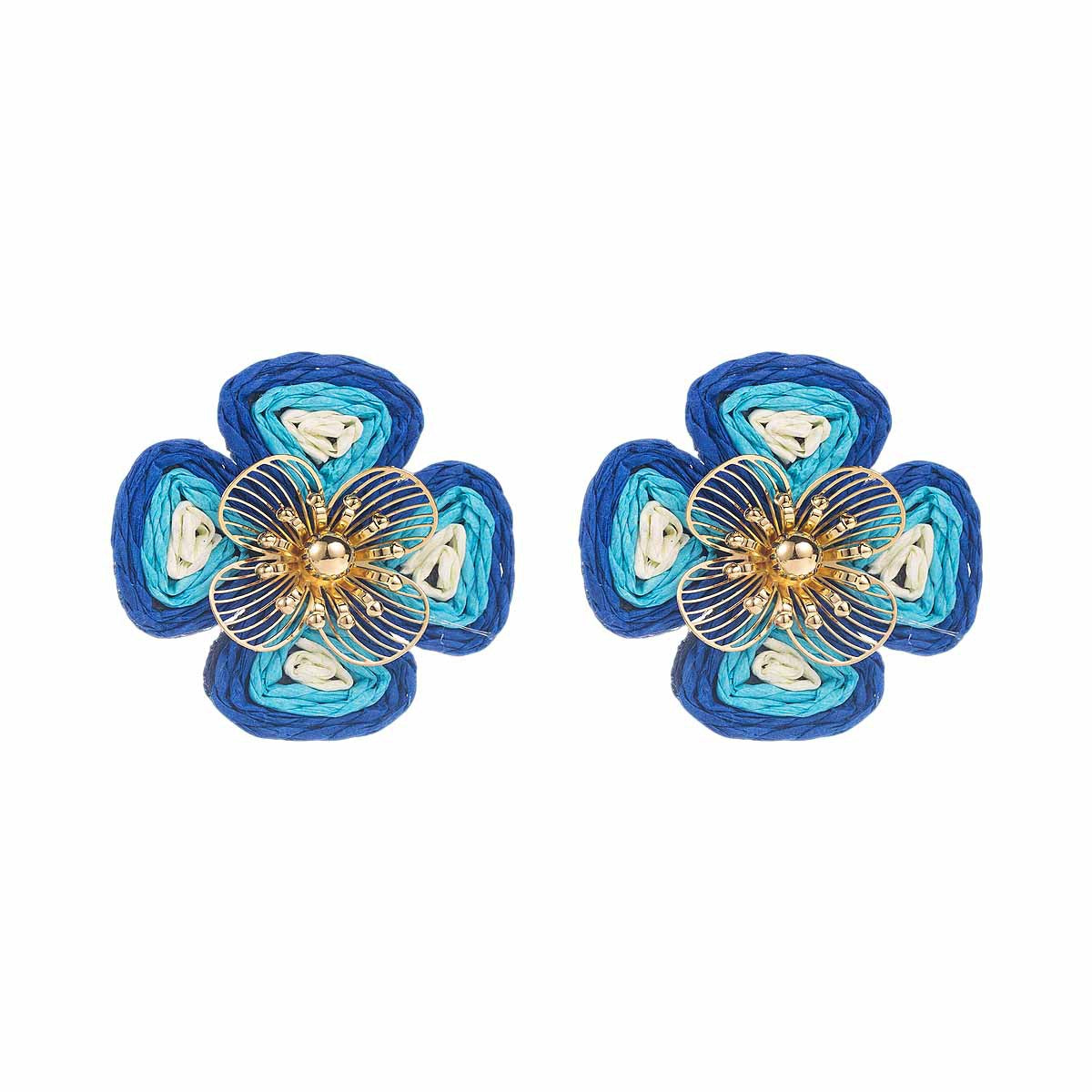 Women's Vacation Style Enamel Color Flower Pearl Light Luxury High-grade Earrings