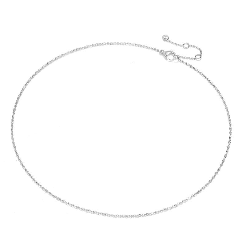 Women's Fashion Simple Stainless Steel Personality Short Choker Thin Necklaces
