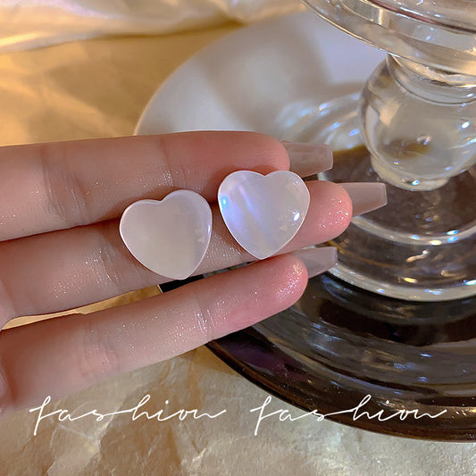 Women's White Moonlight Peach Heart Fairy High Rings